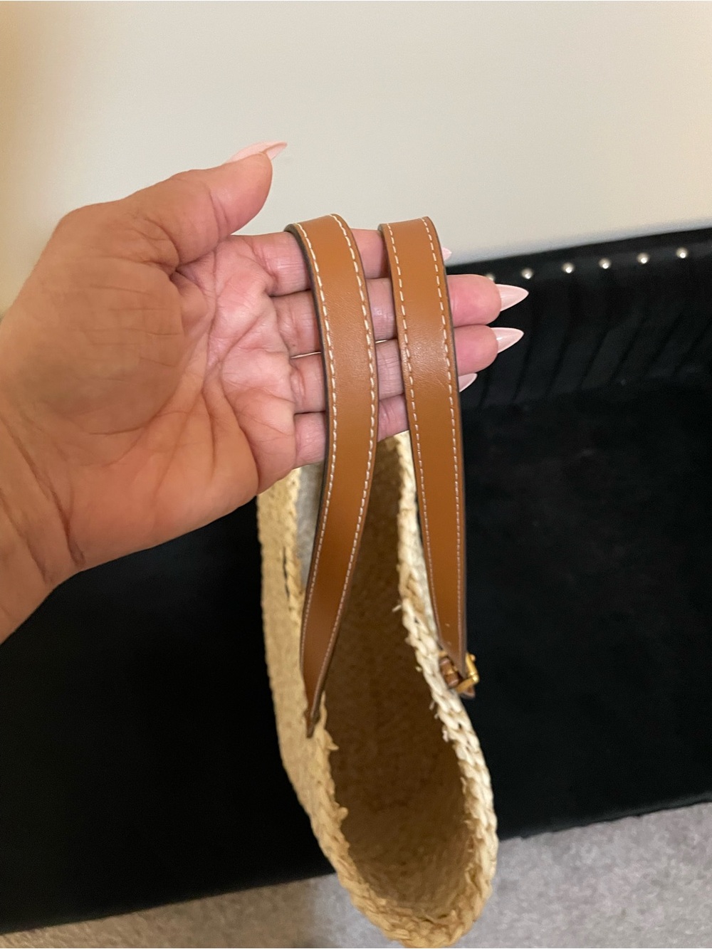 Tory Burch Natural Straw Tote with Tan Leather Handles - Picture 5 of 8